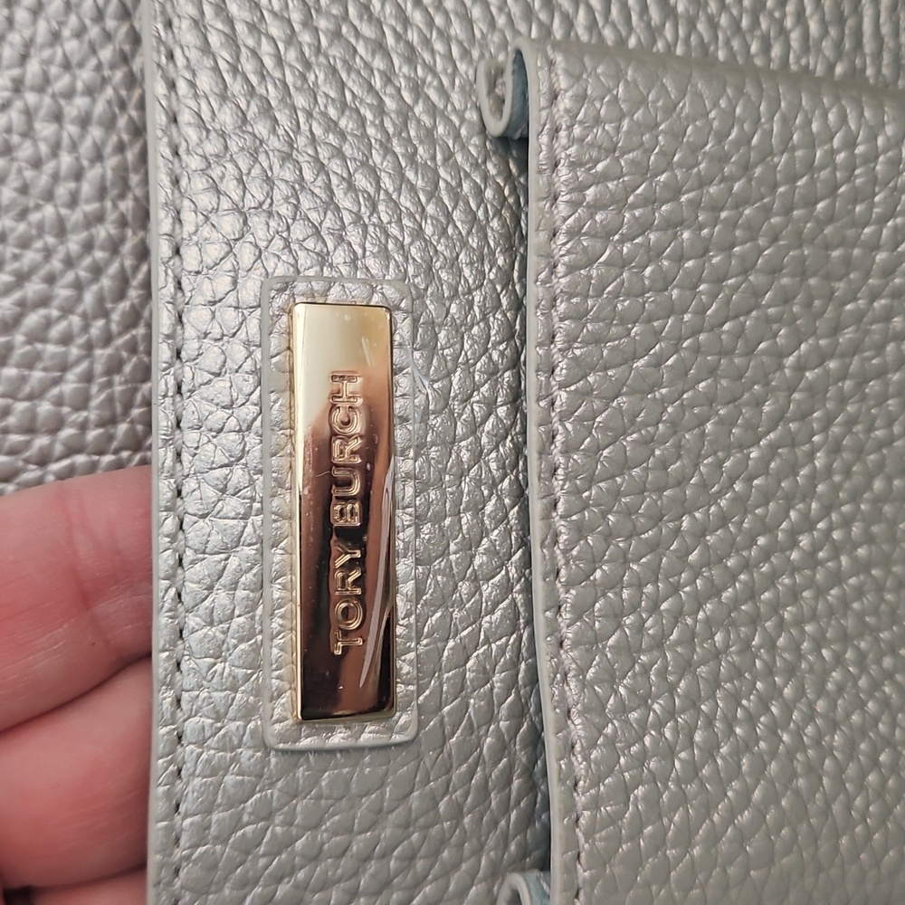 Tory Burch Metallic Textured Tote - Picture 13 of 17